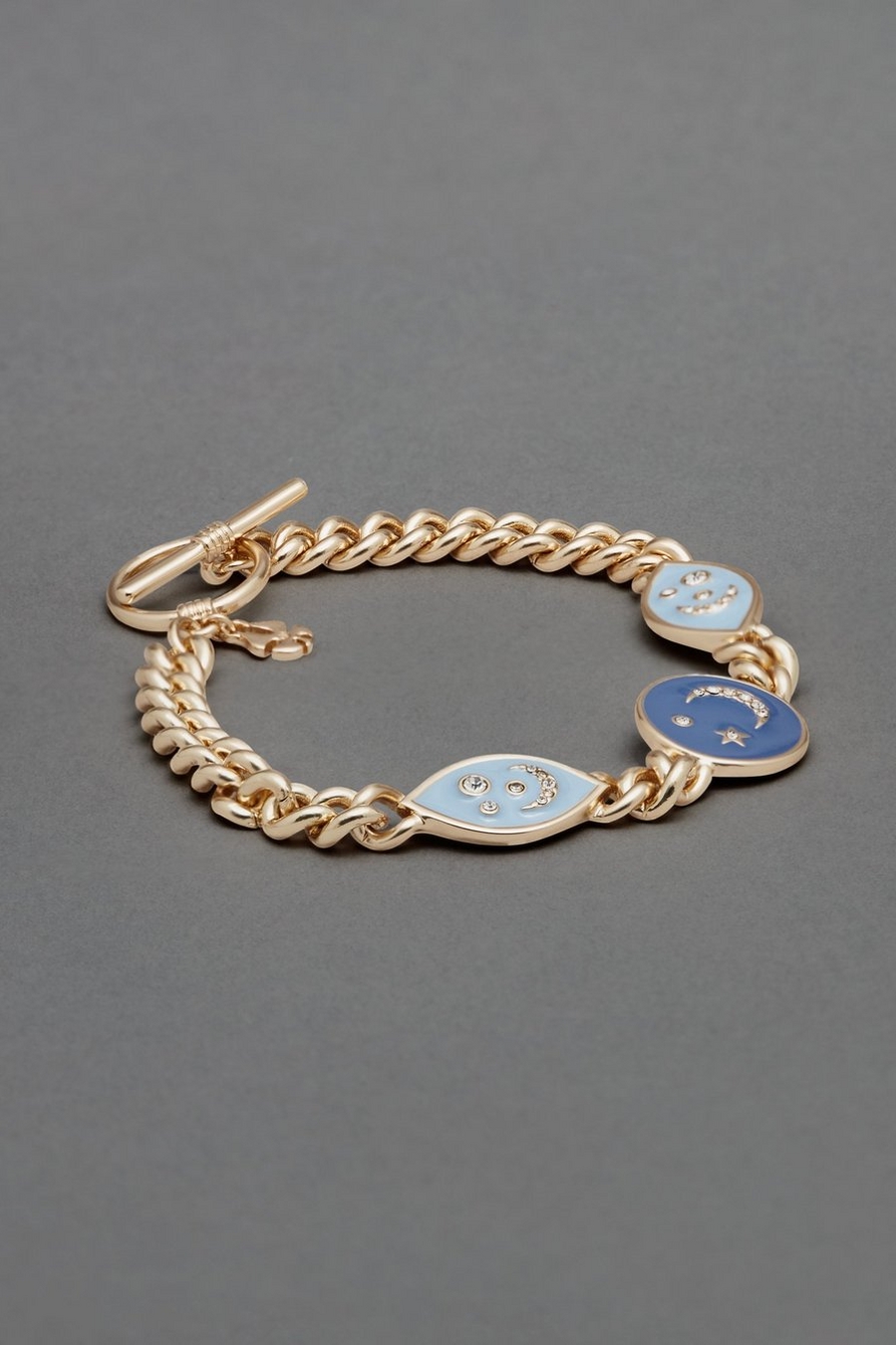 celestial enamel link toggle bracelet